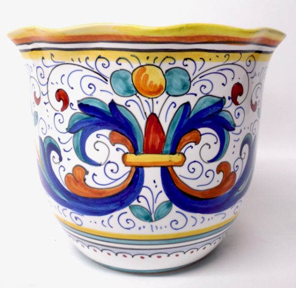 Ricco Deruta 7.5" Large Scalloped Cachepot Planter