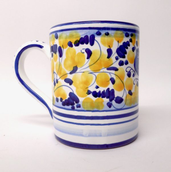 Deruta Arabesco Blue and Yellow Large Mug - Image 2