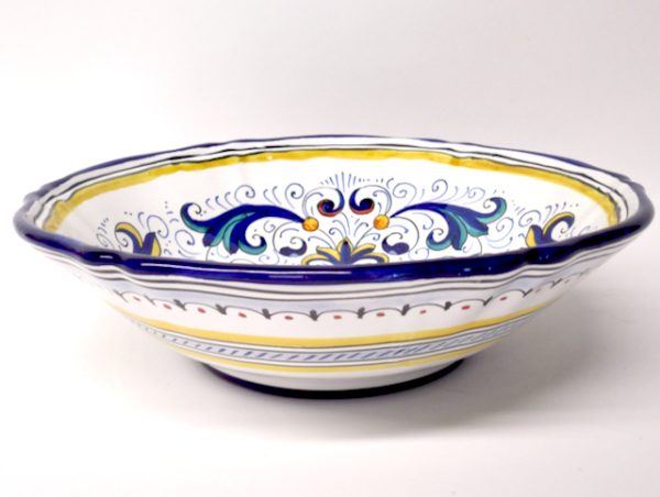 Deruta Ricco Blue 12" Scalloped Serving Bowl - Image 2