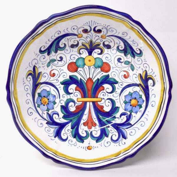 Deruta Ricco Blue 12" Scalloped Serving Bowl