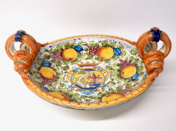 Tuscan 18" Shallow Bowl with Dolphin and “Serpe” Handles