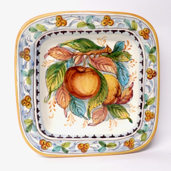 Tuscan 11X11” Square Serving/Dining/Wall Plate with Apples
