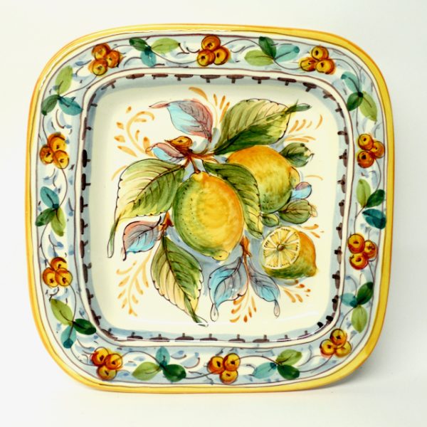 Tuscan 11X11” Square Serving/Dining/Wall Plate with Lemons