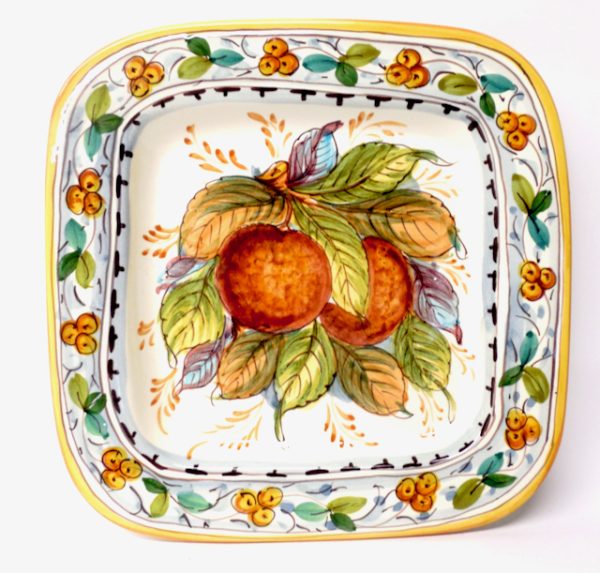 Tuscan 11X11” Square Serving/Dining/Wall Plate with Oranges