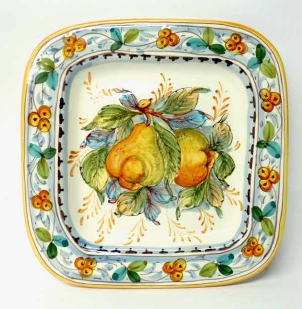 Tuscan 11X11” Square Serving/Dining/Wall Plate with Pears